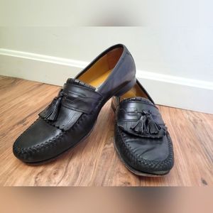 Johnston & Murphy black leather loafers size 10w
